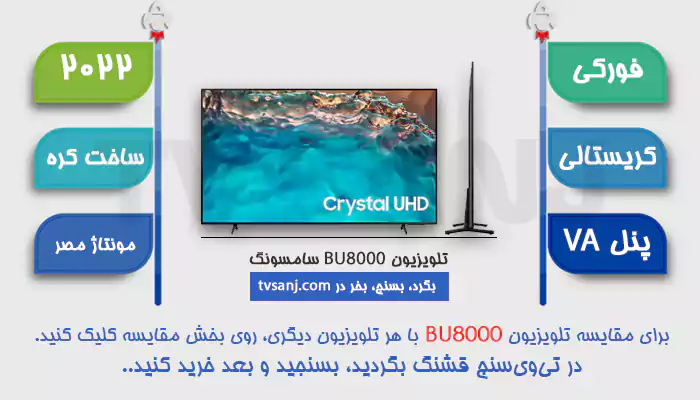 تلویزیون 65 اینچ 2022 سامسونگ مدل BU8000
