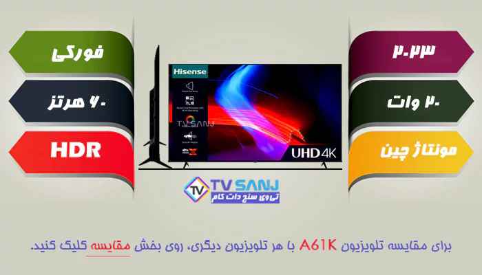 تلویزیون 2023 هایسنس 65A61K